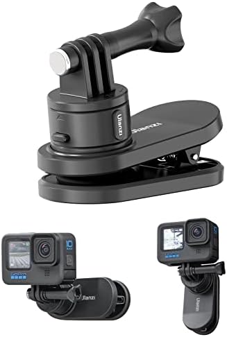ULANZI Backpack Mount for Gopro, Go Quick II Magnetic Suction Clip Clamp Mount Quick Release Shoulder Strap Holder Universal Accessories for Gopro Max Hero 11 10 9 8 7 6 5 Black DJI Action